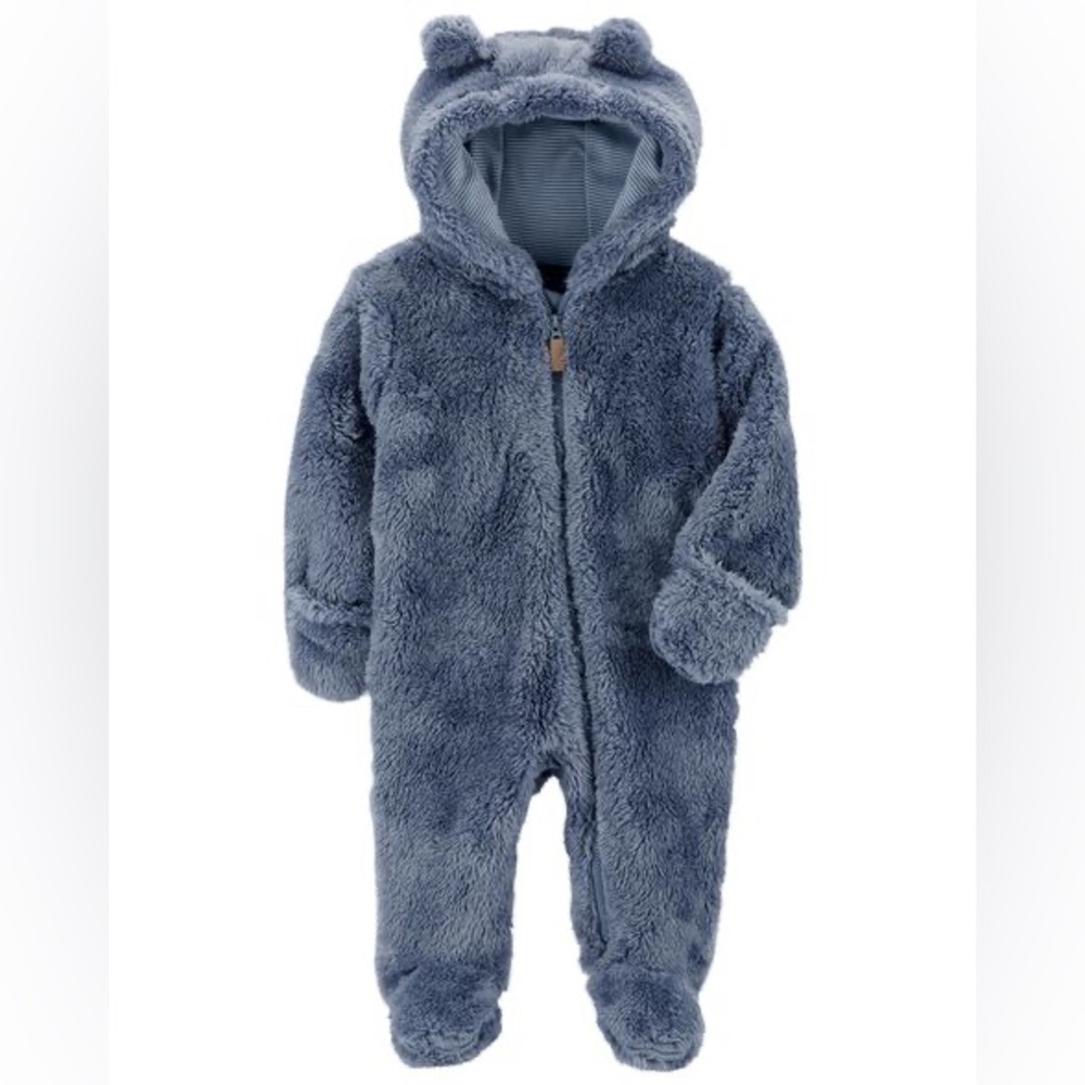 Carter’s 6mo Fuzzy Sherpa Critter Onesie with Hood and Ears
